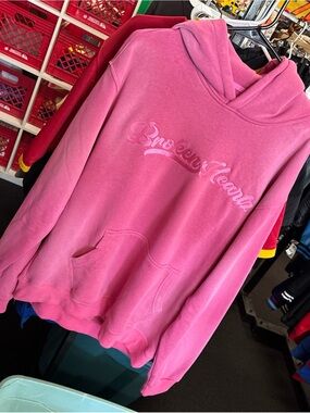 Broken Planet Broken Hearts Pink Hoodie Organic Cotton SZ XXL  Rare Pre Owned